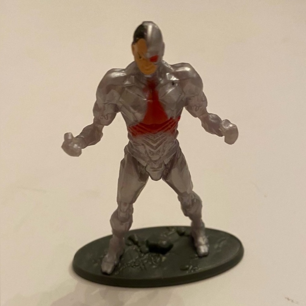 Mattel DC Comics New Micro Justice League Cyborg Silver Red Figurine 3” OS